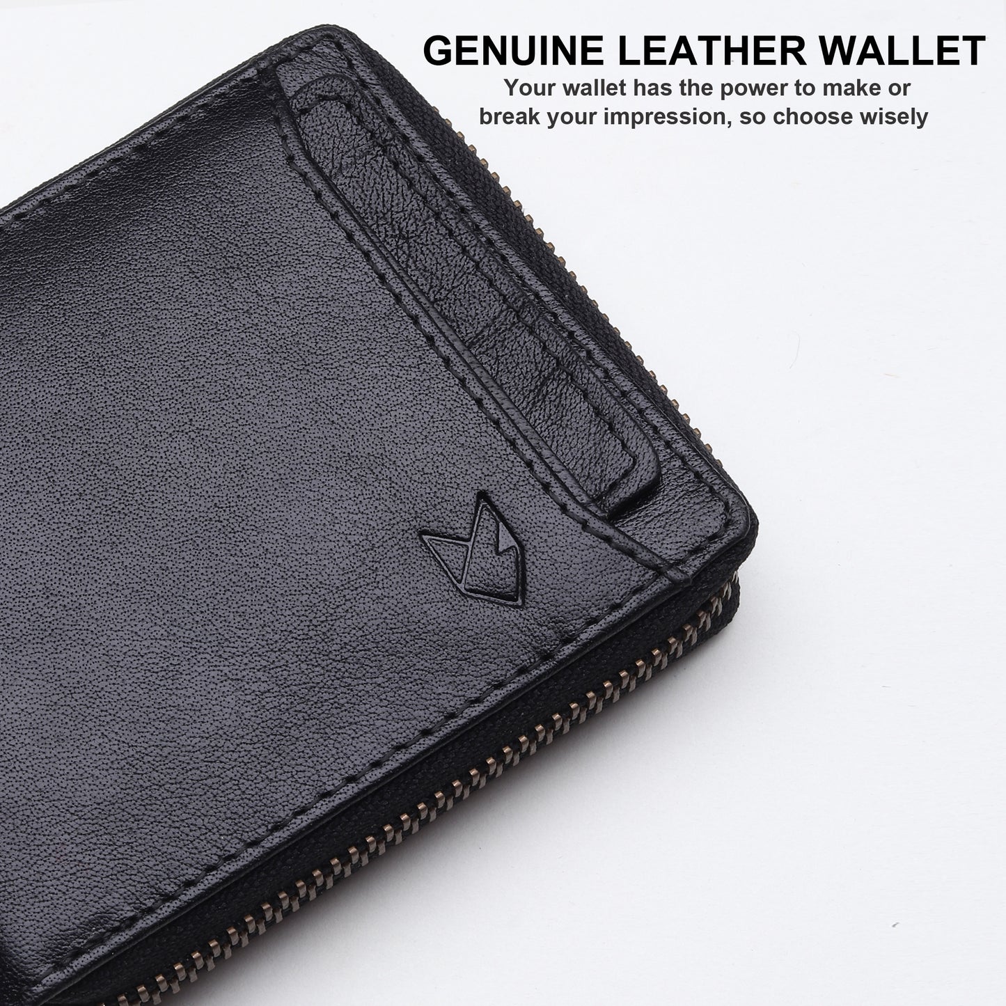 Bifold Zipper Wallet with Detachable Card Case