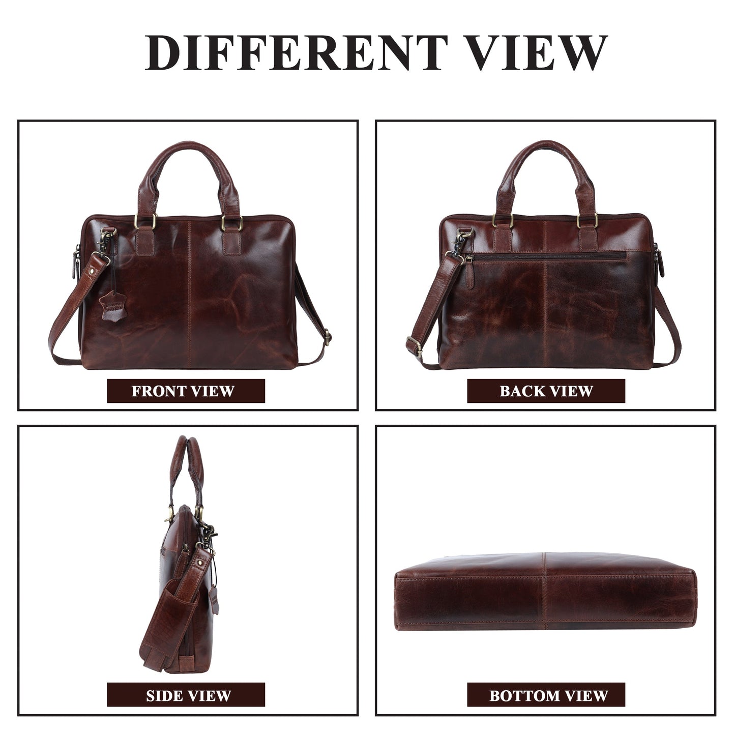Leather Messenger Bag 14"