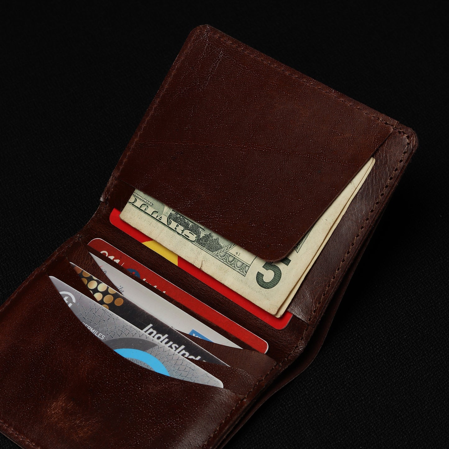 Bifold Dark Desert Wallet- Vegetable Tanned Leather