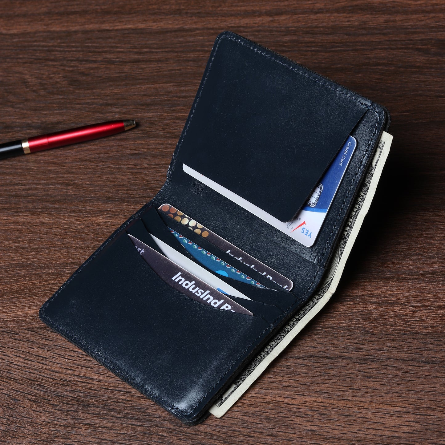 Bifold Dark Desert Wallet- Vegetable Tanned Leather
