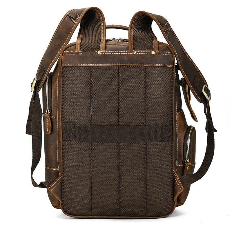 Leather Backpack for Men | Hiking Daypack Business Travel Rucksack Bag