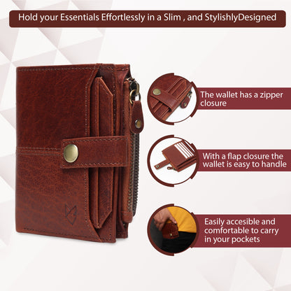 Leather Wallet- Button Closure