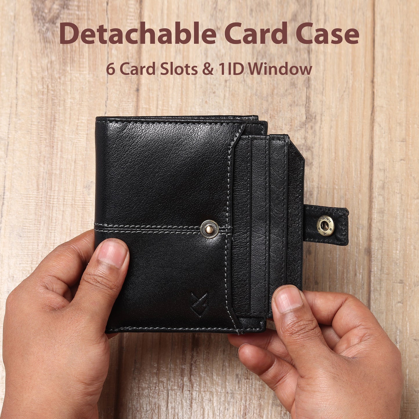 Leather Wallet- Button Closure
