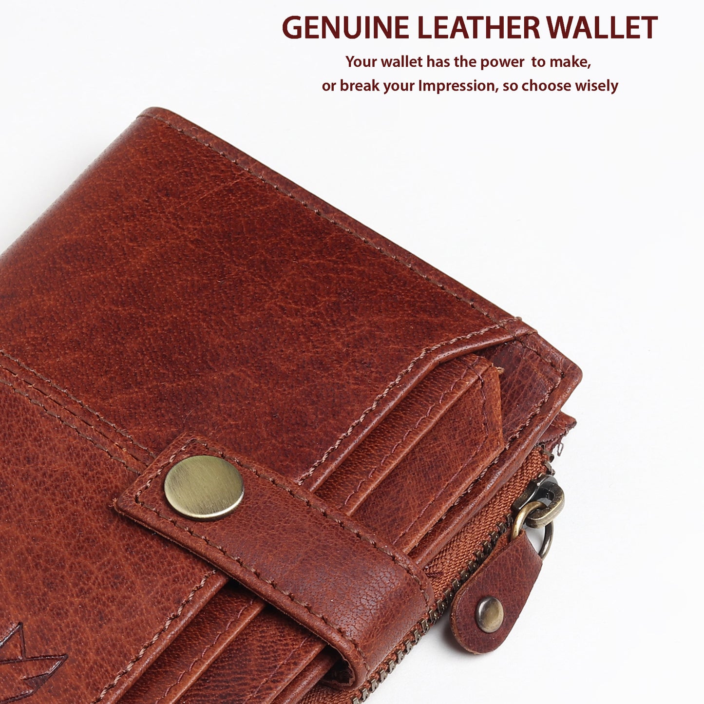 Leather Wallet- Button Closure
