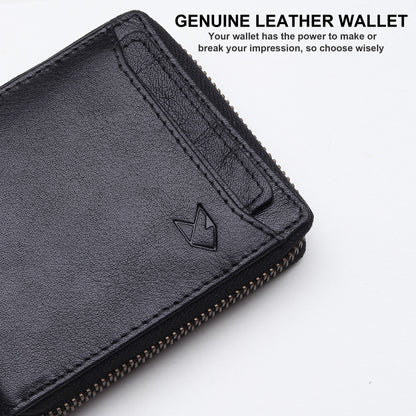 Bifold Zipper Wallet with Detachable Card Case