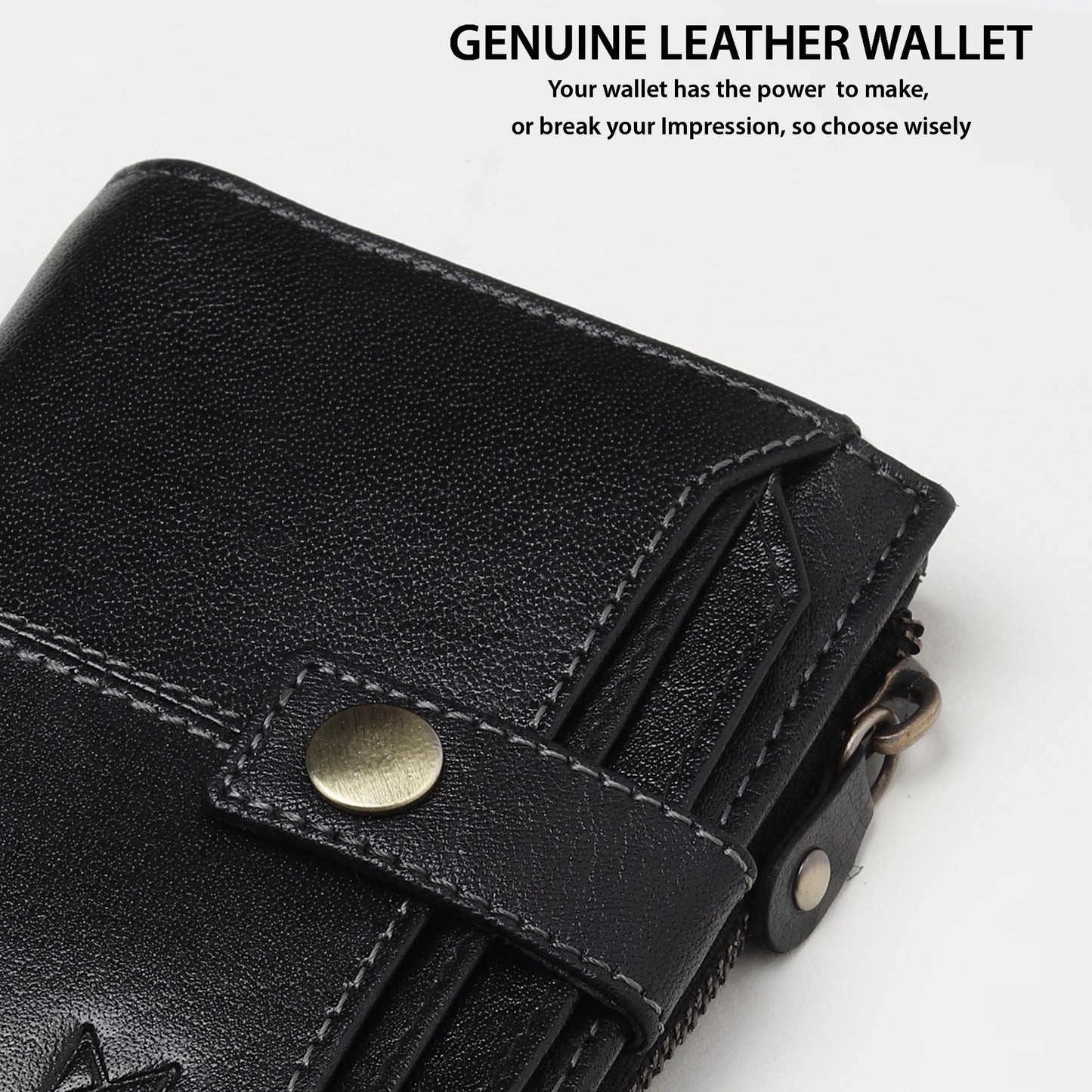Leather Wallet- Button Closure