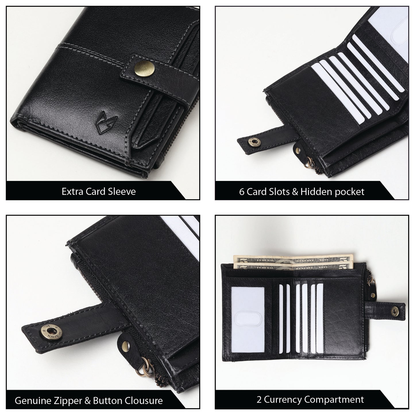 Leather Wallet- Button Closure