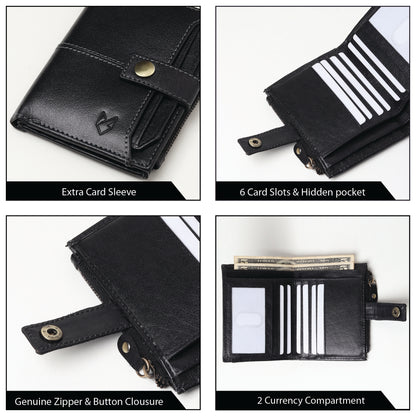 Leather Wallet- Button Closure