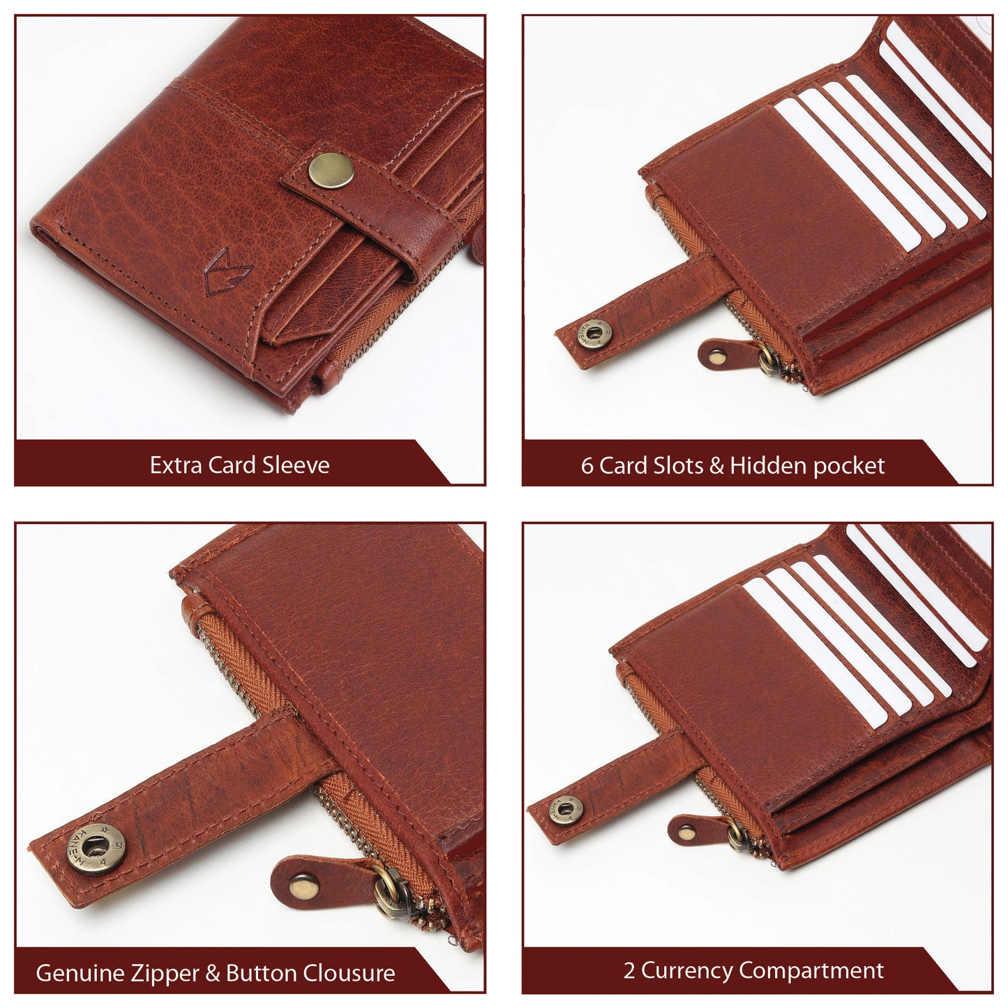 Leather Wallet- Button Closure