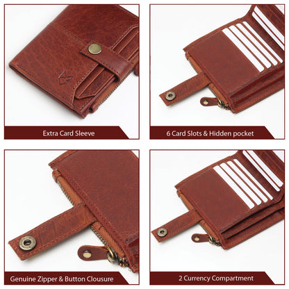 Leather Wallet- Button Closure