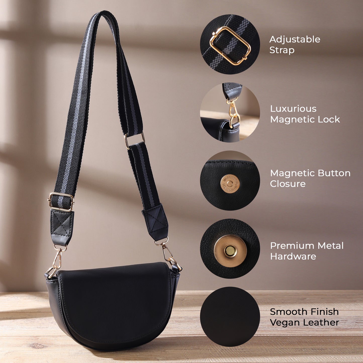 Elegant Crossbody Bag with Adjustable Strap