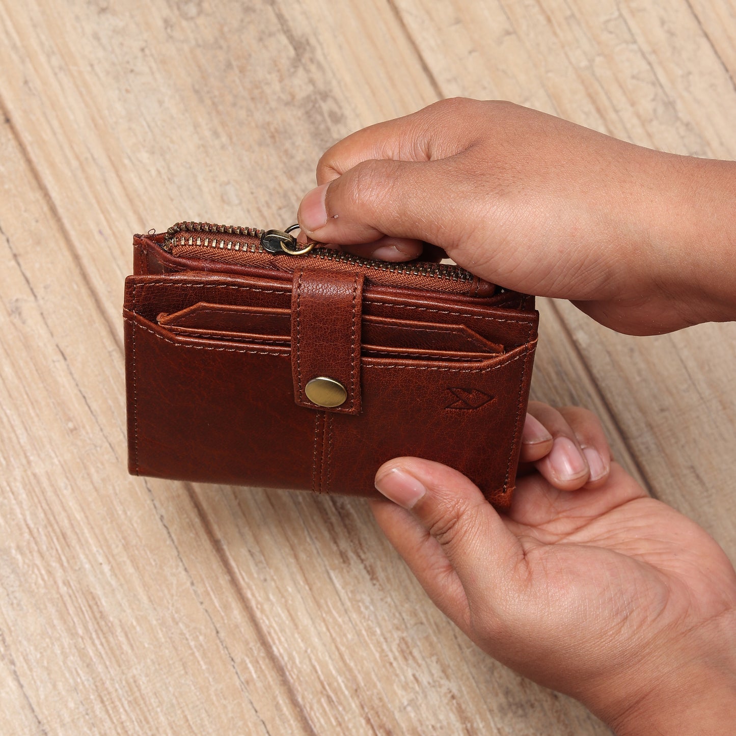 Leather Wallet- Button Closure
