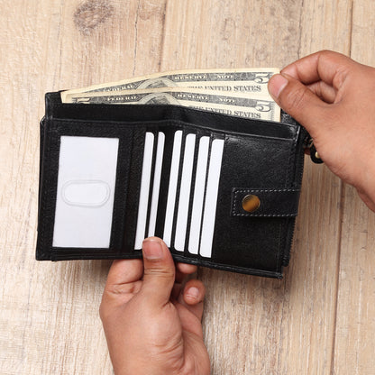 Leather Wallet- Button Closure