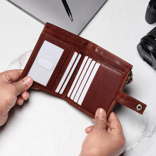 Leather Wallet- Button Closure