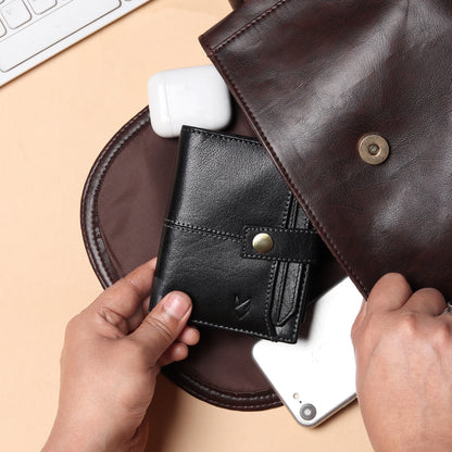 Leather Wallet- Button Closure