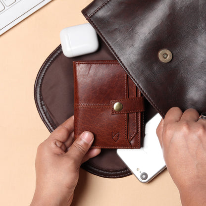 Leather Wallet- Button Closure