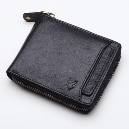 Bifold Zipper Wallet with Detachable Card Case