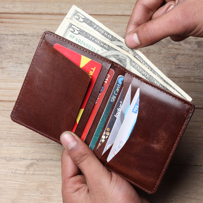 Bifold Dark Desert Wallet- Vegetable Tanned Leather