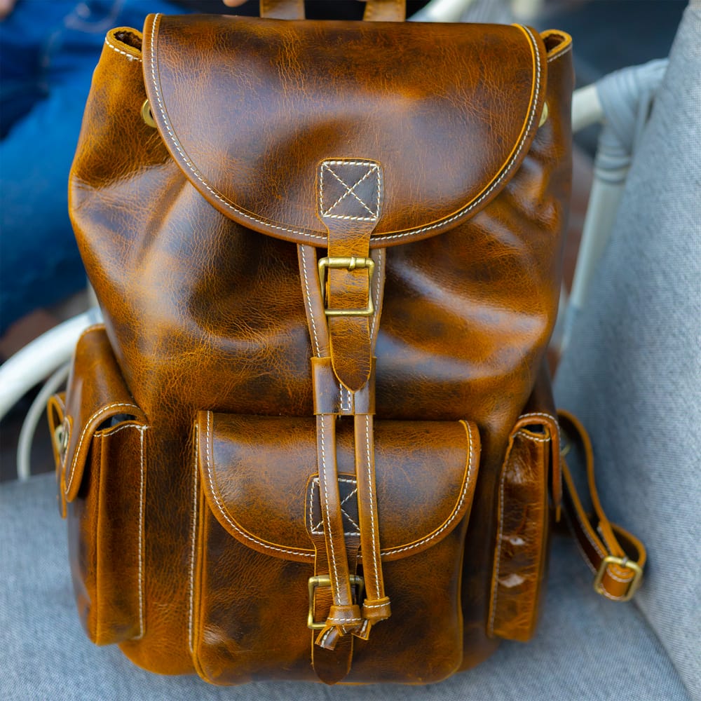 Men's Crazy Horse & Hunter Leather Backpack