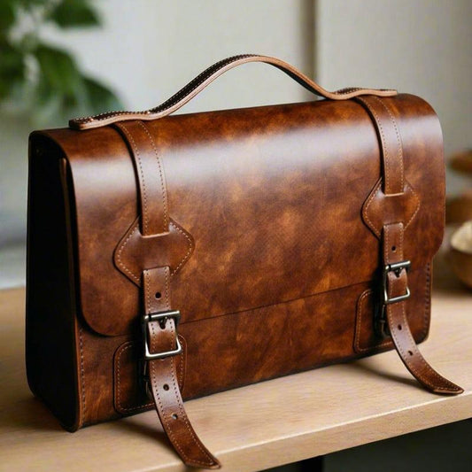 Satchel Commute Messenger Bag - Vegetable Tanned Leather